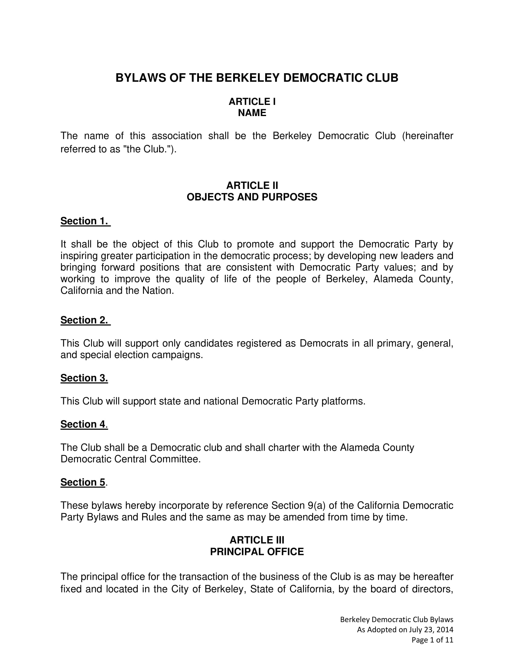 10+ Club Bylaws Templates – Pdf | Free & Premium Templates For Non Profit Bylaws Template Free
