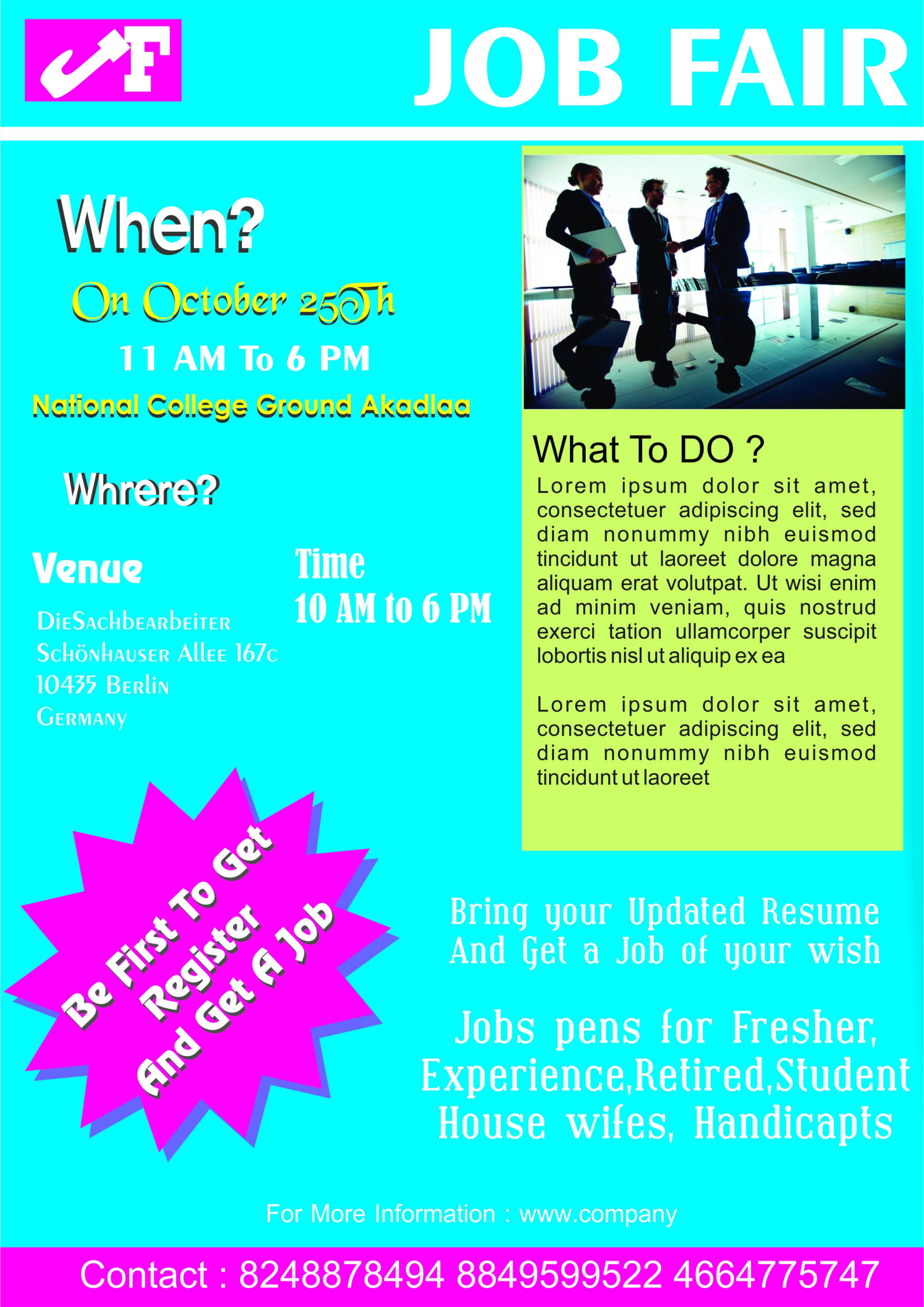 10 Convincing Job Fair Flyers In Word & Psd Templates Intended For Health Fair Flyer Templates Free