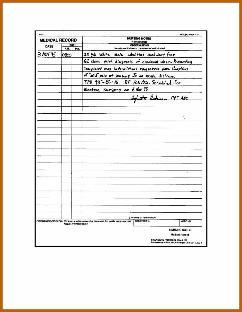 10 Nurses Notes Example | Resume Samples With Nurse Notes Template