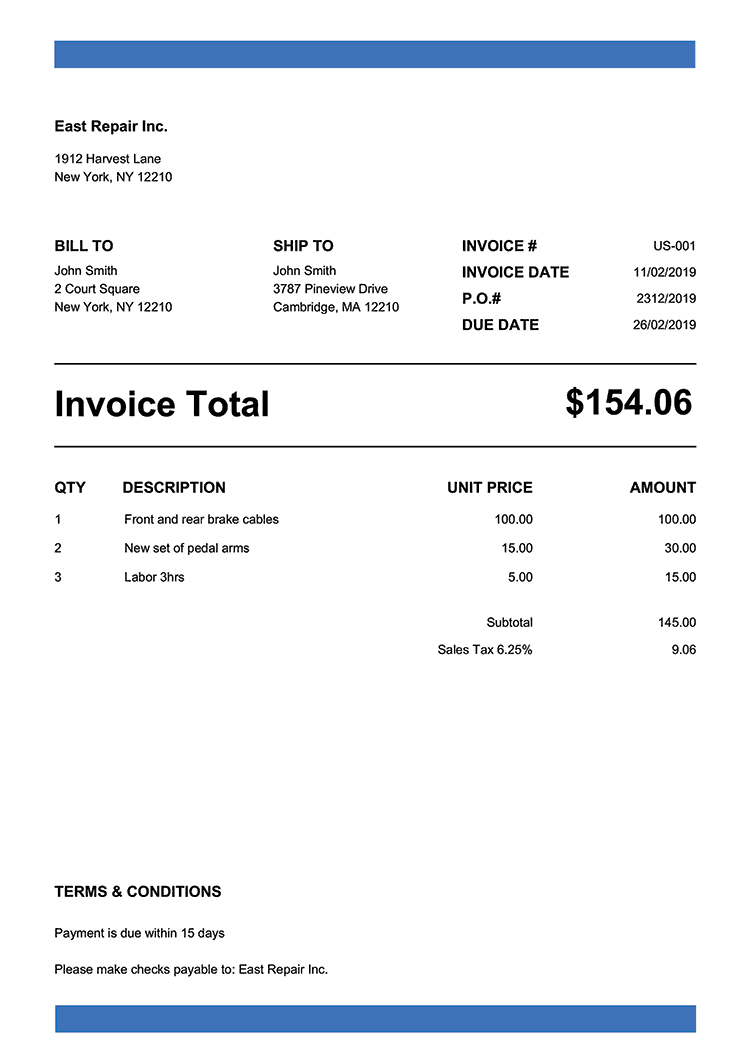 100 Free Invoice Templates | Print & Email Invoices Inside Image Of Invoice Template