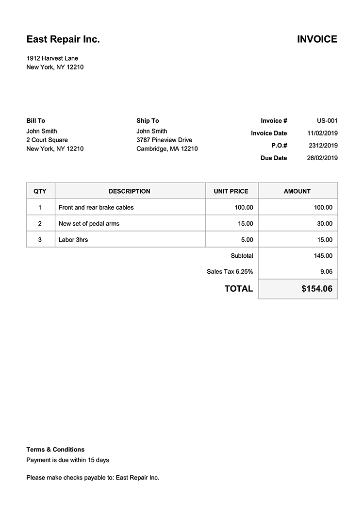 100 Free Invoice Templates | Print & Email Invoices Intended For Invoice Template Usa