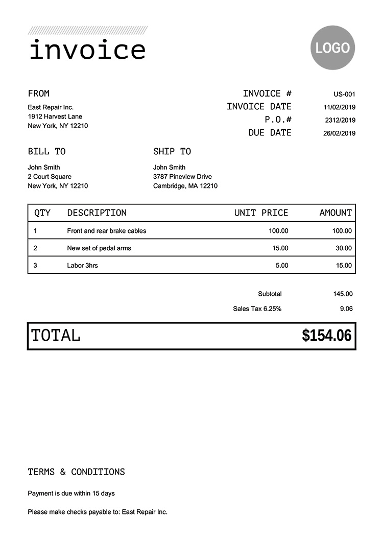 100 Free Invoice Templates | Print & Email Invoices With Invoice Template Usa