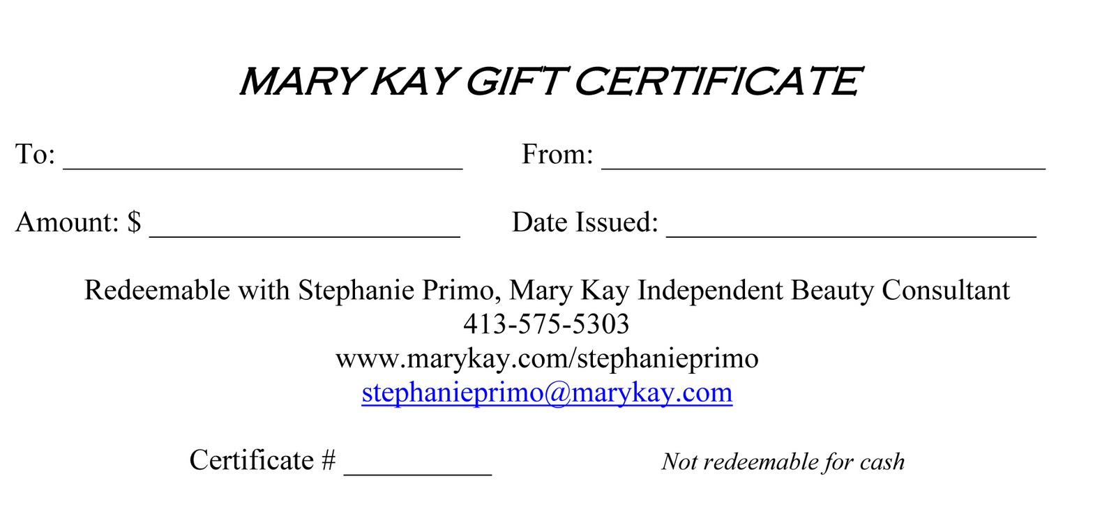11 Best Photos Of Mary Kay Gift Cards Printable – Mary Kay Throughout Mary Kay Gift Certificate Template