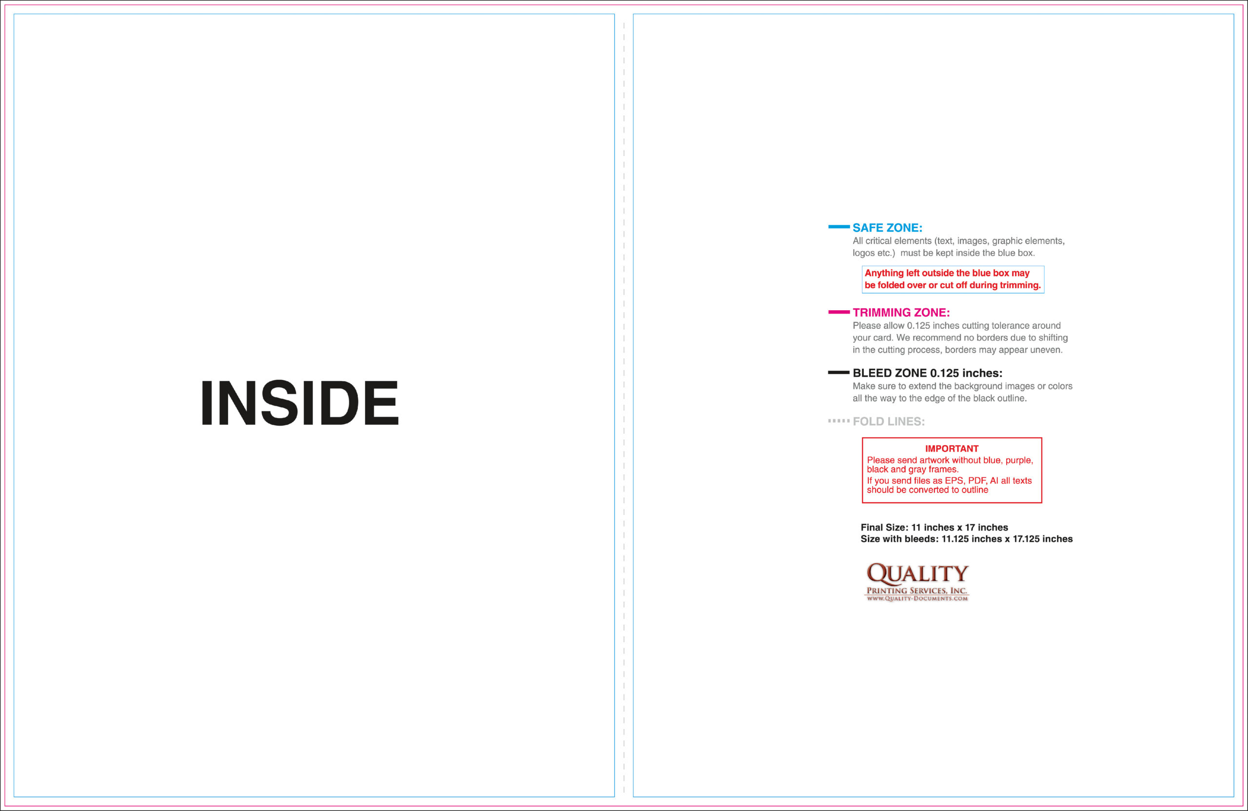 11X17 Brochure Templates With Regard To Half Fold Menu Template