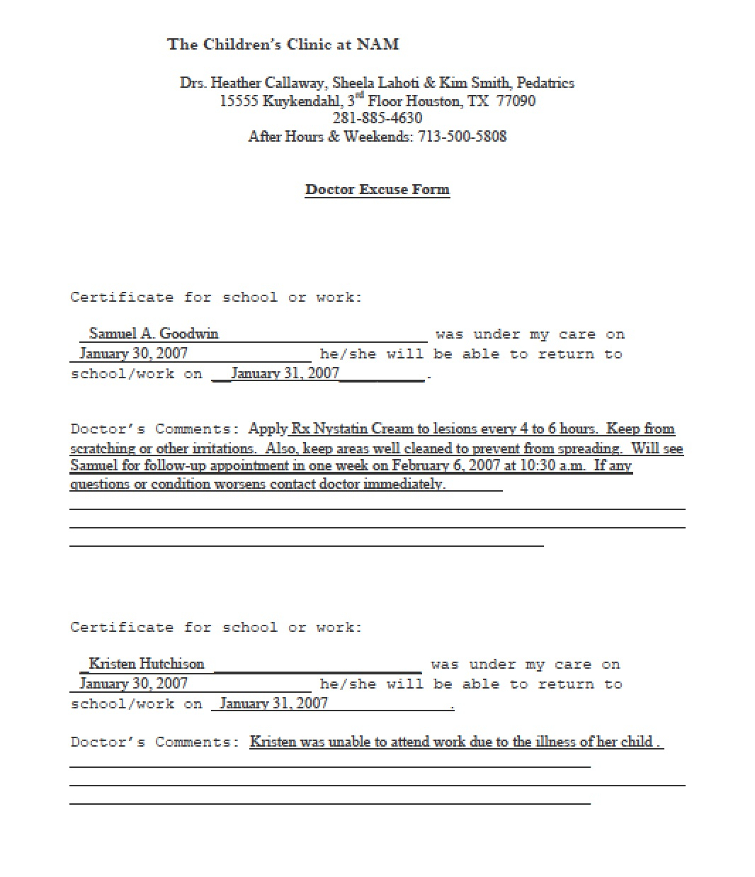 13 Doctors Note Templates – Fake & Excuse Samples Pertaining To Medical Sick Note Template