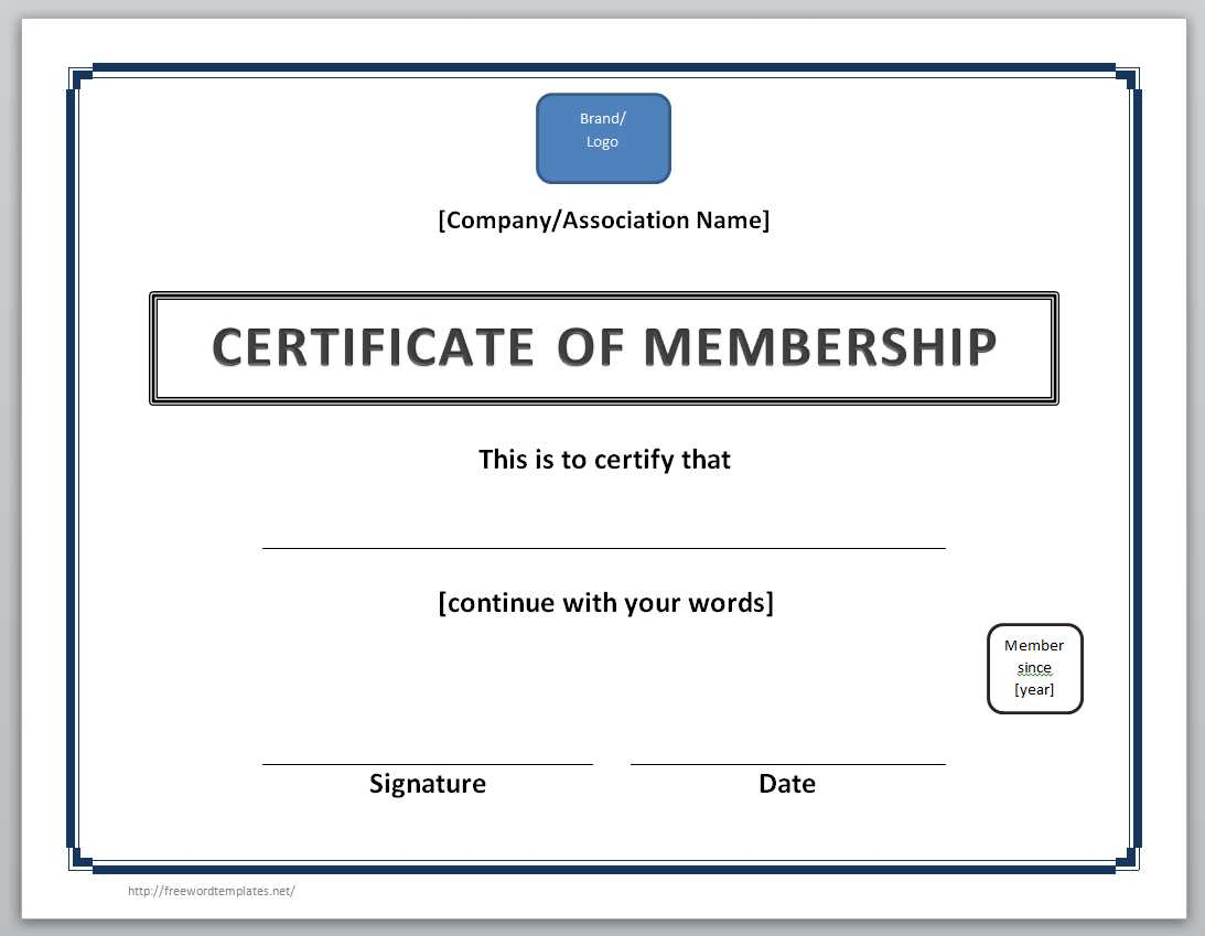13 Free Certificate Templates For Word » Officetemplate Throughout New Member Certificate Template
