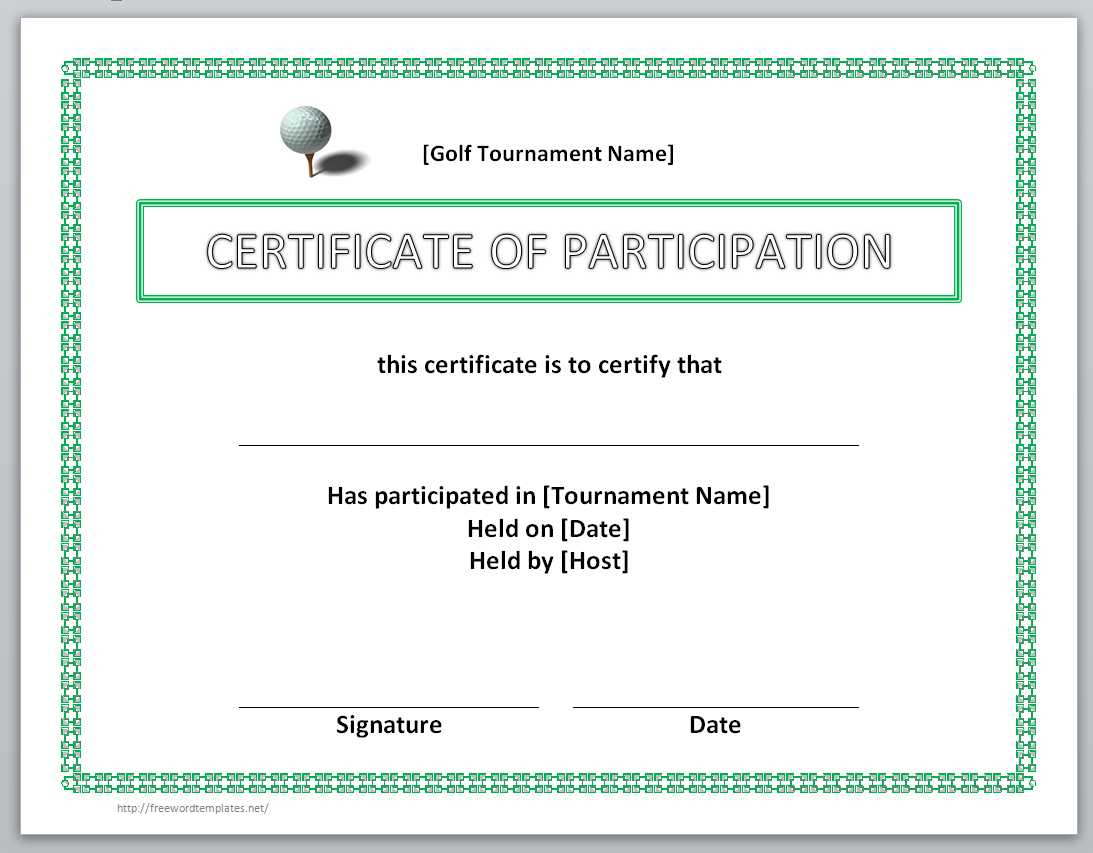 13 Free Certificate Templates For Word » Officetemplate With Regard To Golf Certificate Template Free