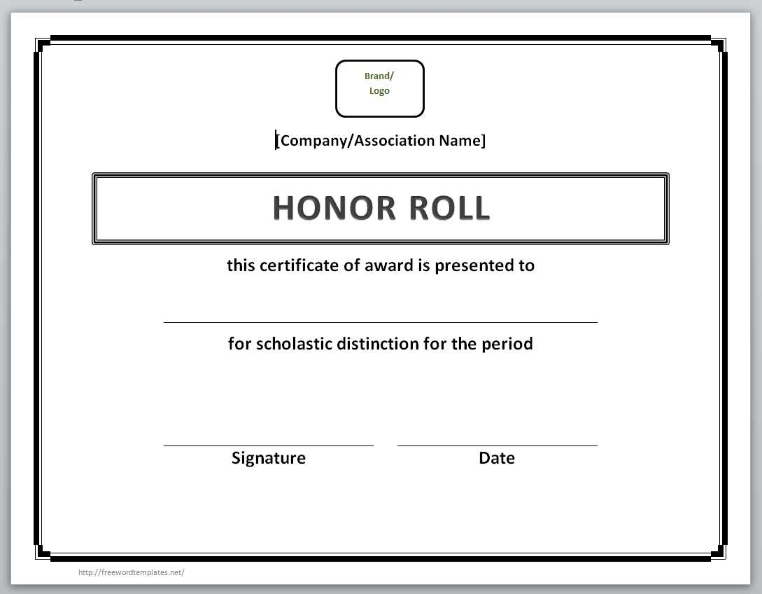 13 Free Certificate Templates For Word » Officetemplate Within Honor Roll Certificate Template