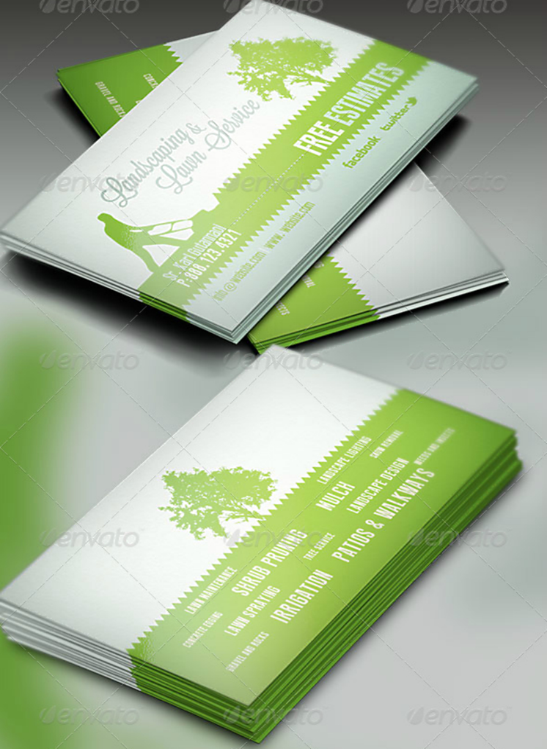 15+ Landscaping Business Card Templates – Word, Psd | Free In Lawn Care Business Cards Templates Free