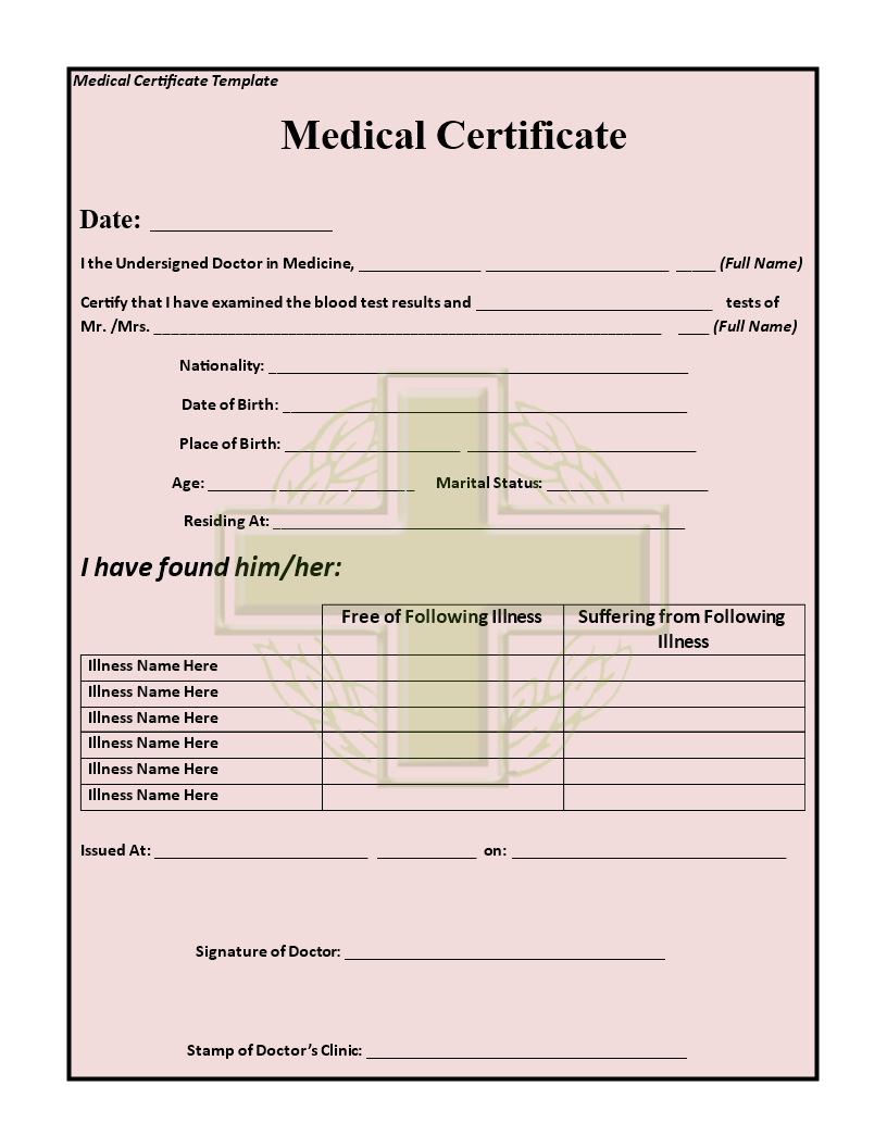 15+ Medical Certificate Templates For Sick Leave – Pdf, Docs With Medical Report Template Doc
