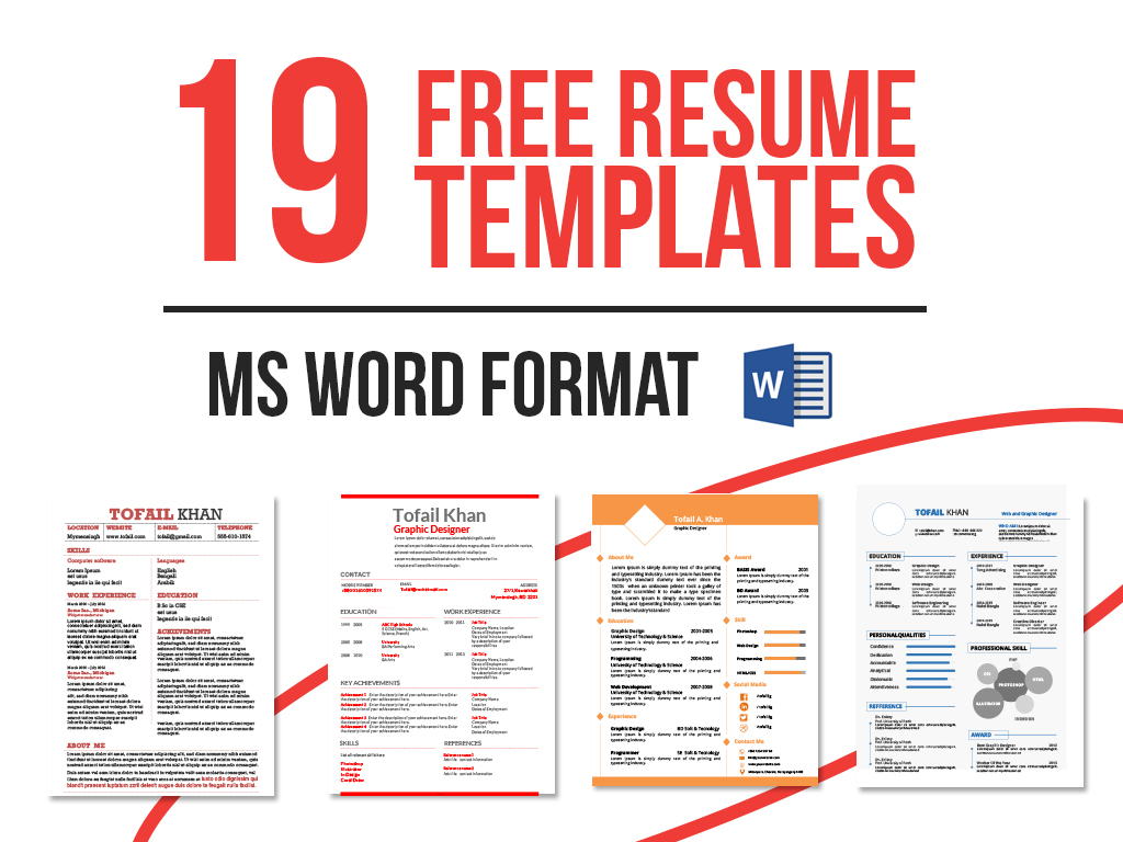 19 Free Resume Templates Download Now In Ms Word On Behance In Microsoft Word Resume Template Free