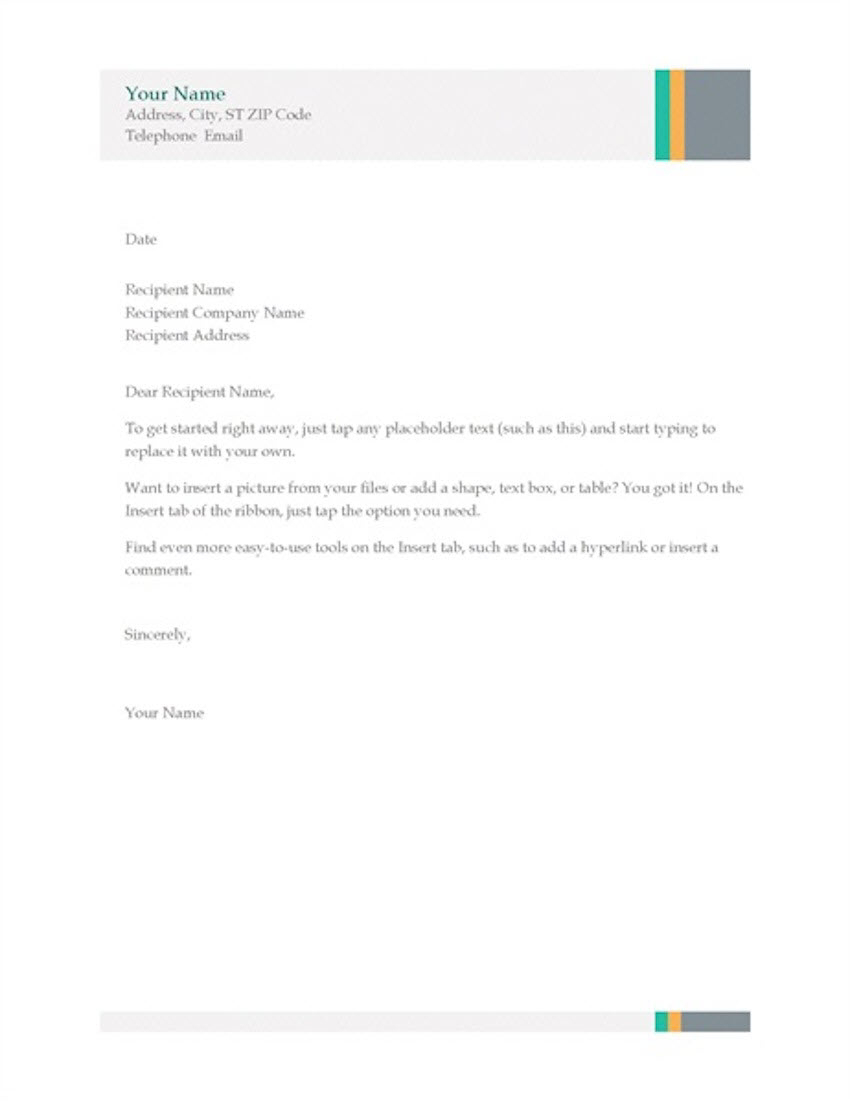 20 Best Free Microsoft Word Corporate Letterhead Templates With Headed Letter Template Word