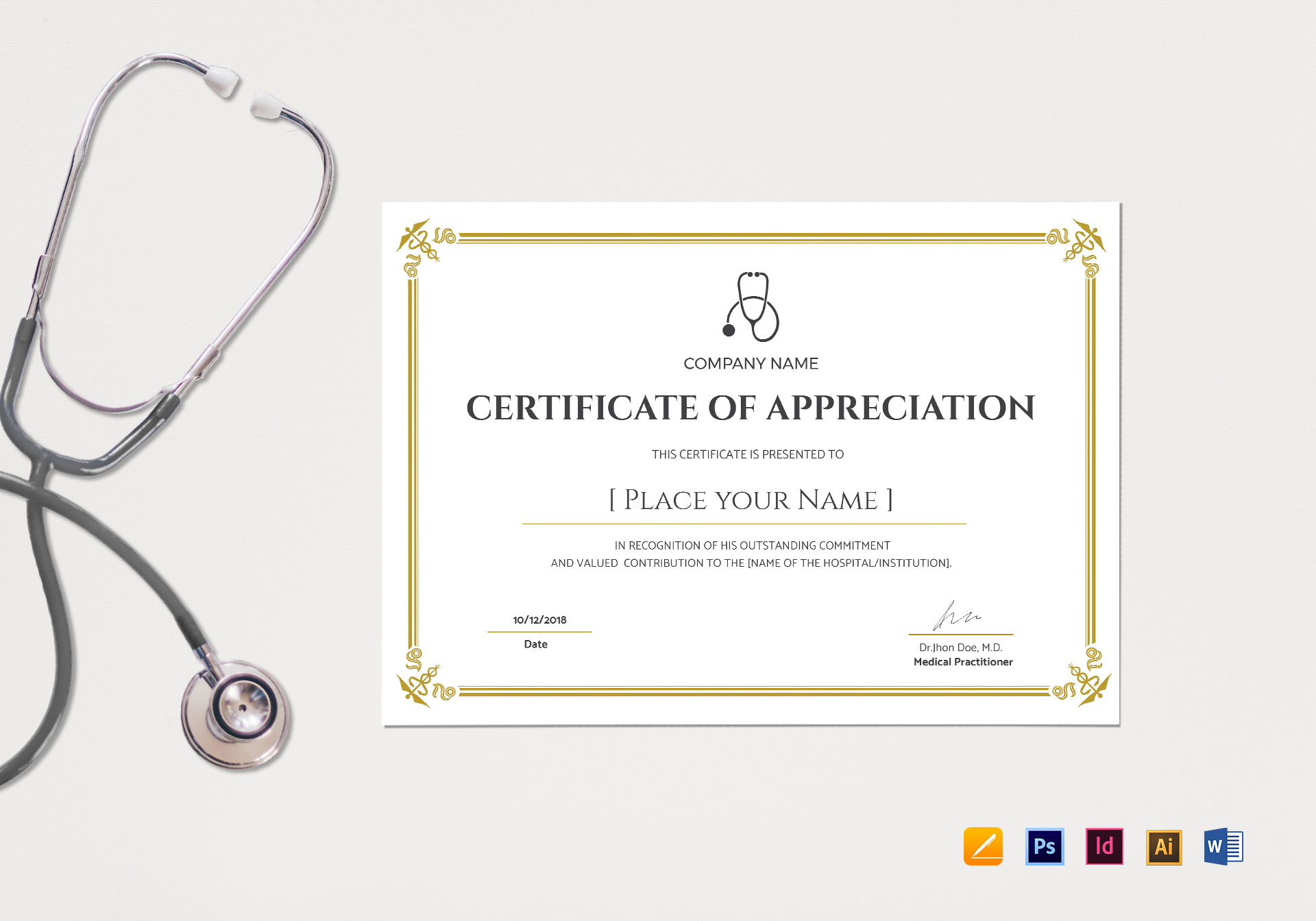 20+ Doctor Certificates Template | Sowtemplate With Mock Certificate Template