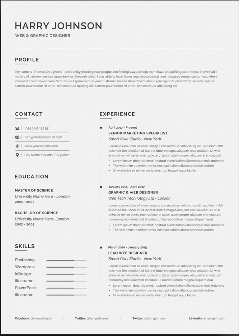 professional resume template free download word