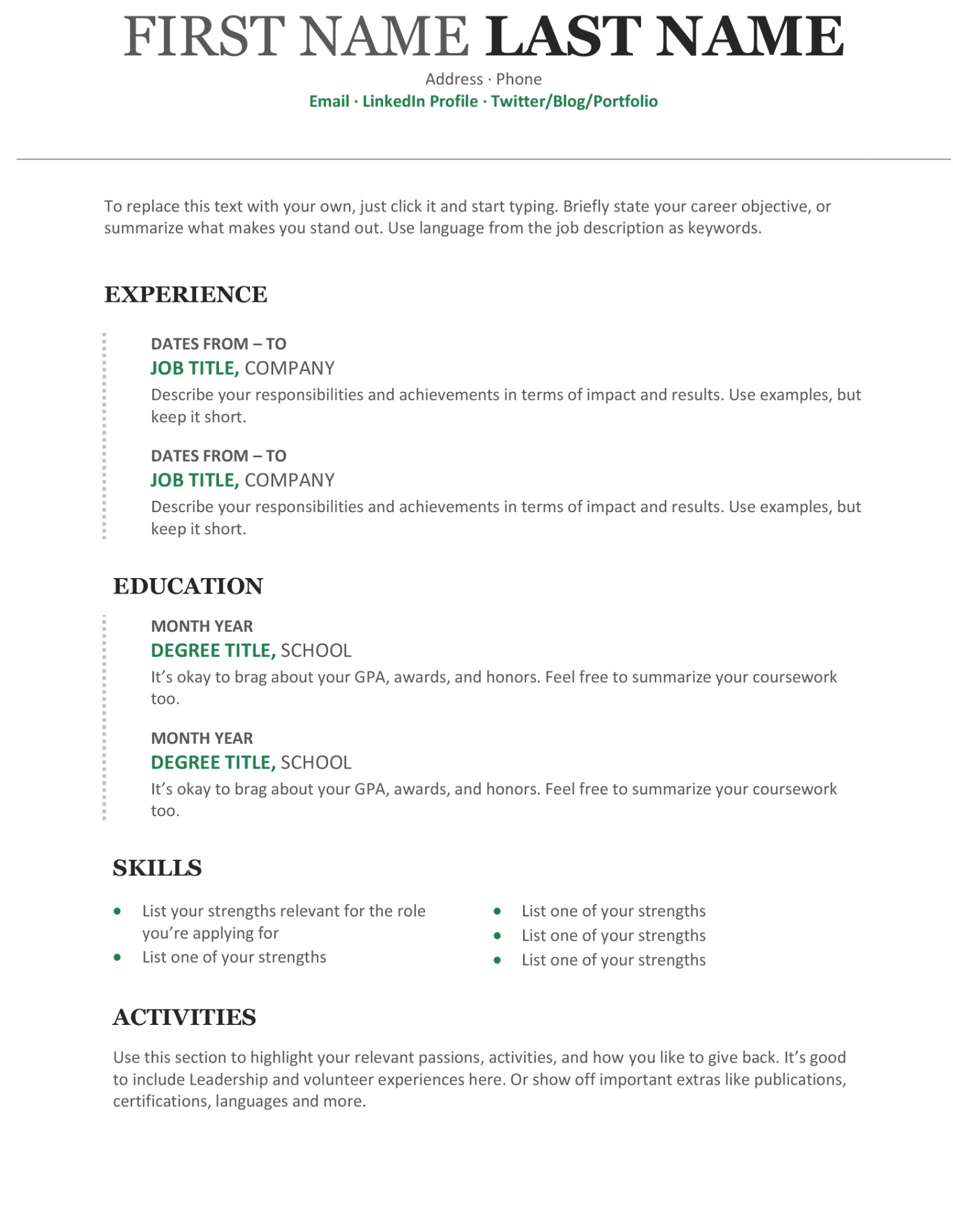 20+ Free And Premium Word Resume Templates [Download] With Regard To How To Find A Resume Template On Word
