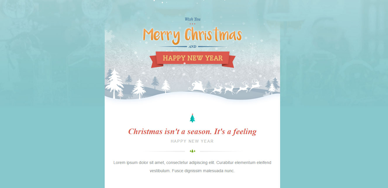 20 Wonderful Christmas & New Year Email Templates – Bashooka Intended For Holiday Card Email Template