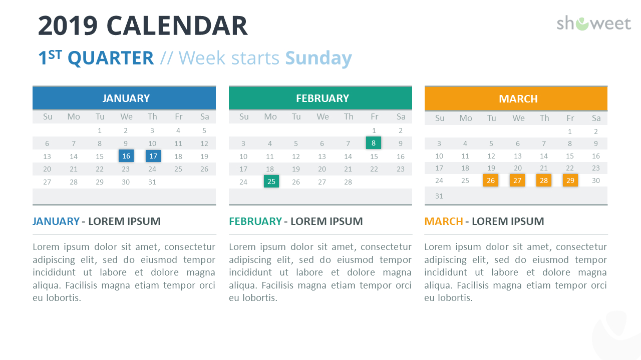 2019 Calendar Powerpoint Templates Regarding Microsoft Powerpoint Calendar Template