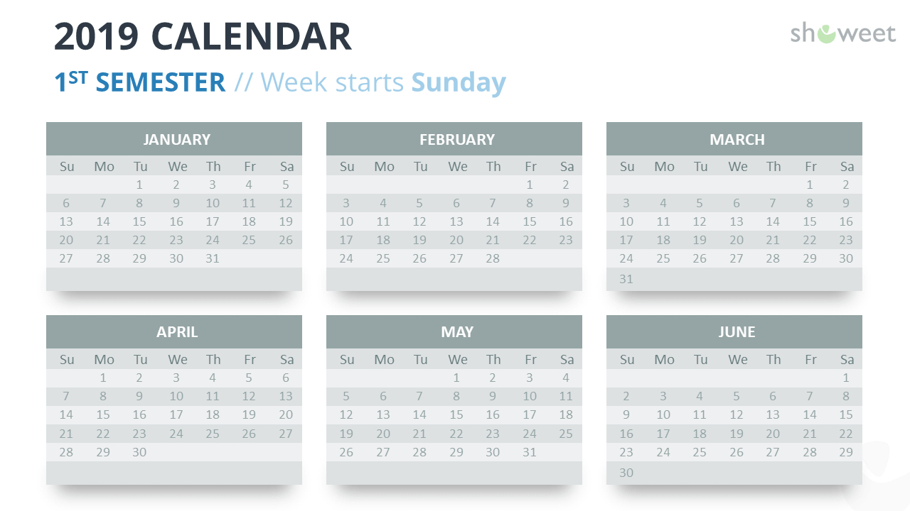 2019 Calendar Powerpoint Templates With Regard To Microsoft Powerpoint Calendar Template