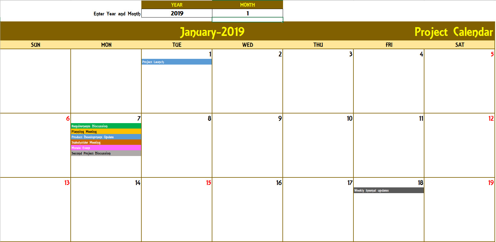 2019 Monthly Calendar Excel Elegant Excel Calendar Template For Monthly Meeting Calendar Template