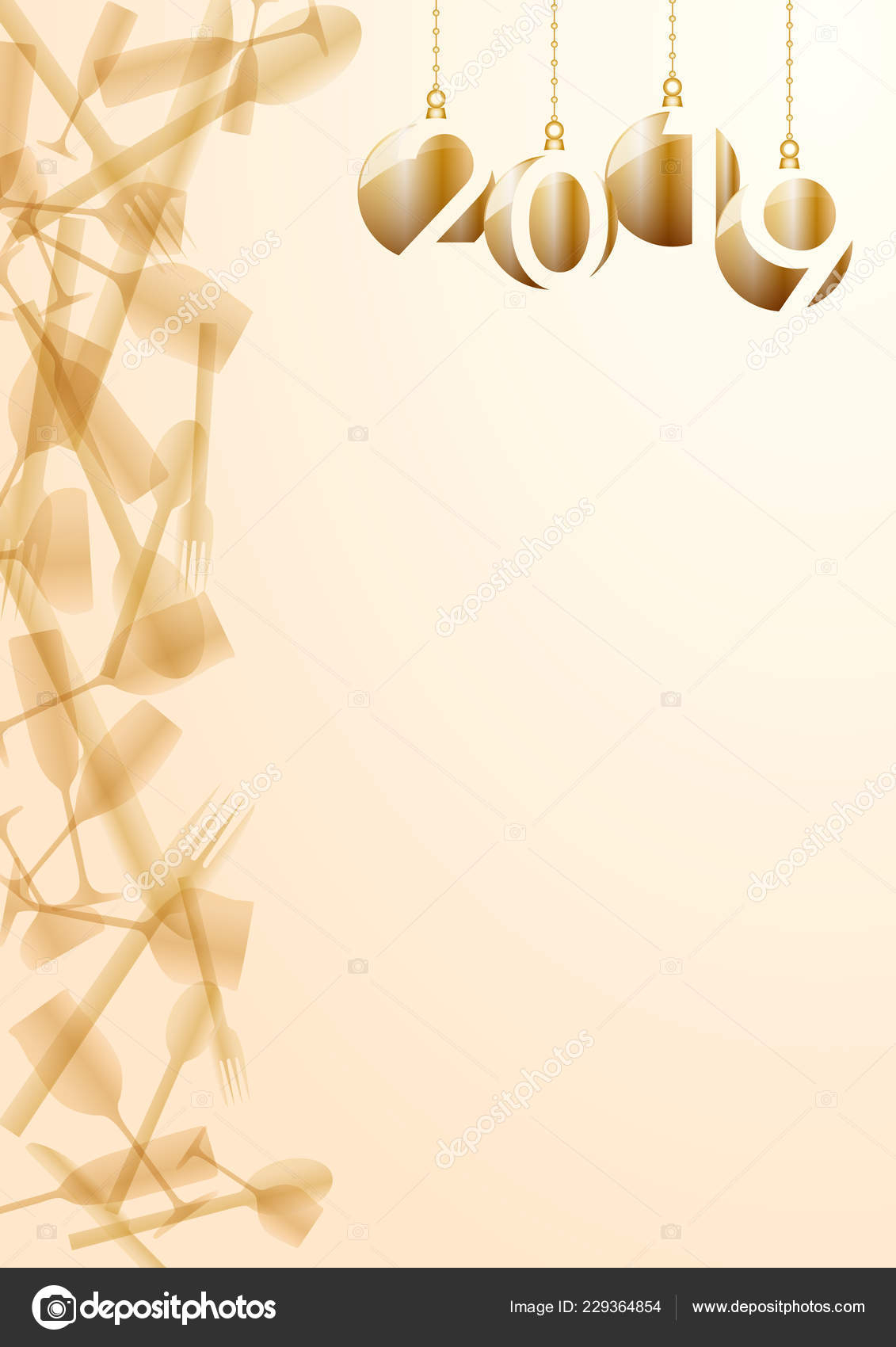 2019 New Year Eve Dinner Template Poster Cover Menu Vector Pertaining To New Years Eve Menu Template