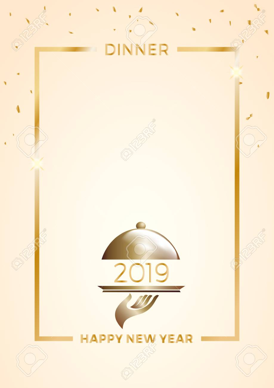 2019, New Year's Eve Dinner, Template For Poster, Cover And Menu Throughout New Years Eve Menu Template