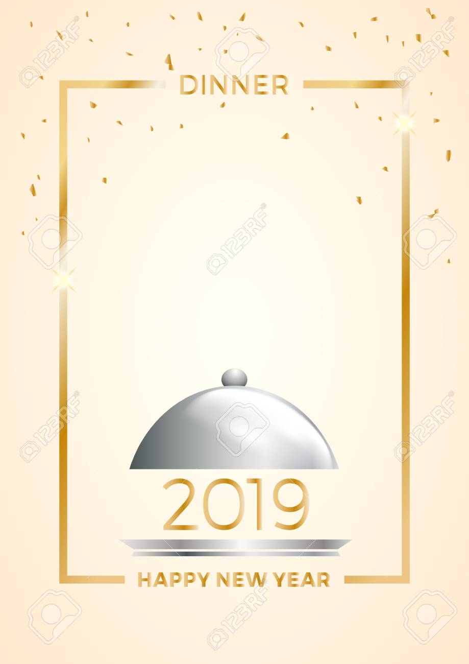 2019, New Year's Eve Dinner, Template For Poster, Cover And Menu With Regard To New Years Eve Menu Template
