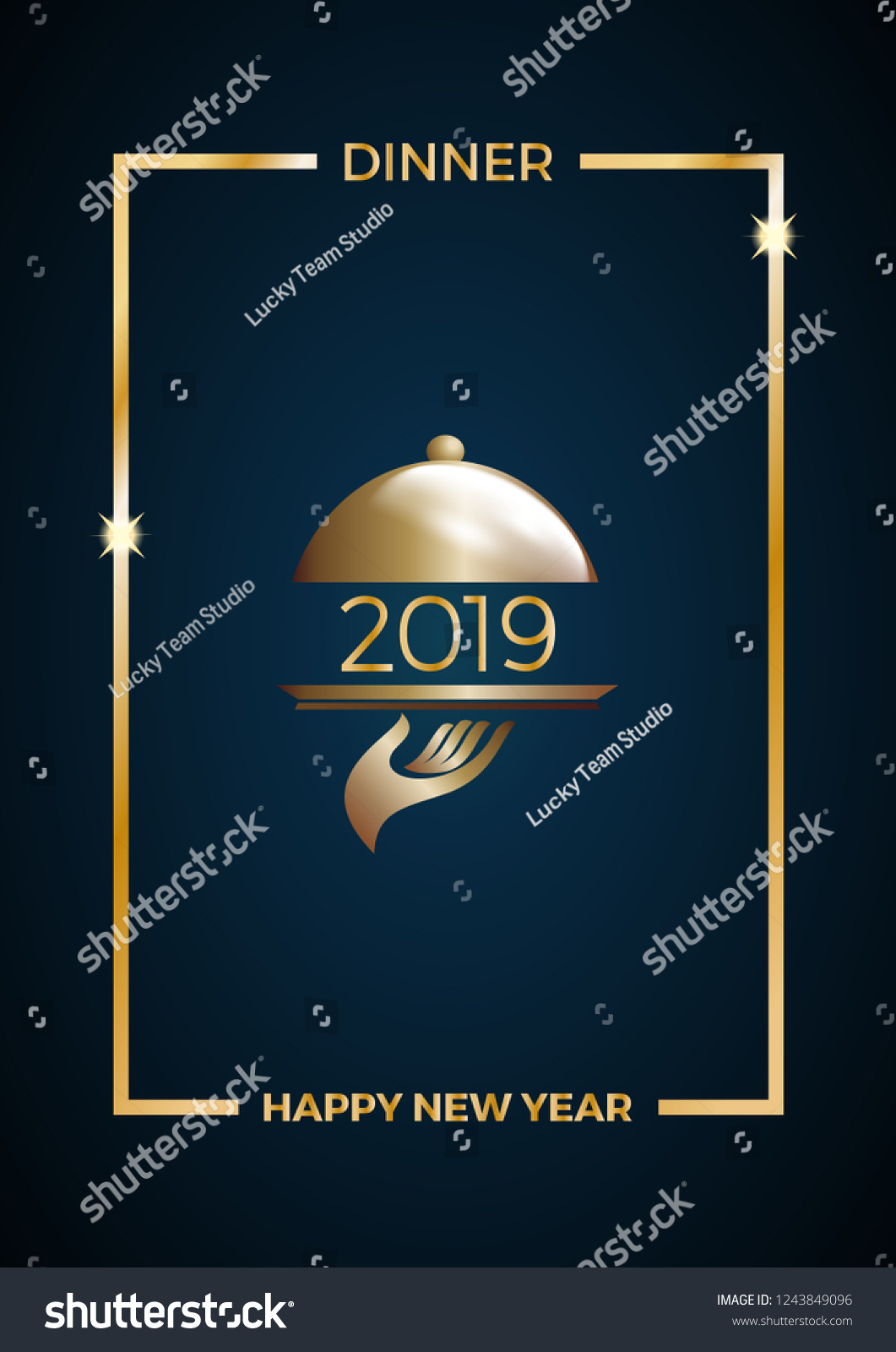 2019 New Years Eve Dinner Template Stock Vector (Royalty For New Years Eve Menu Template