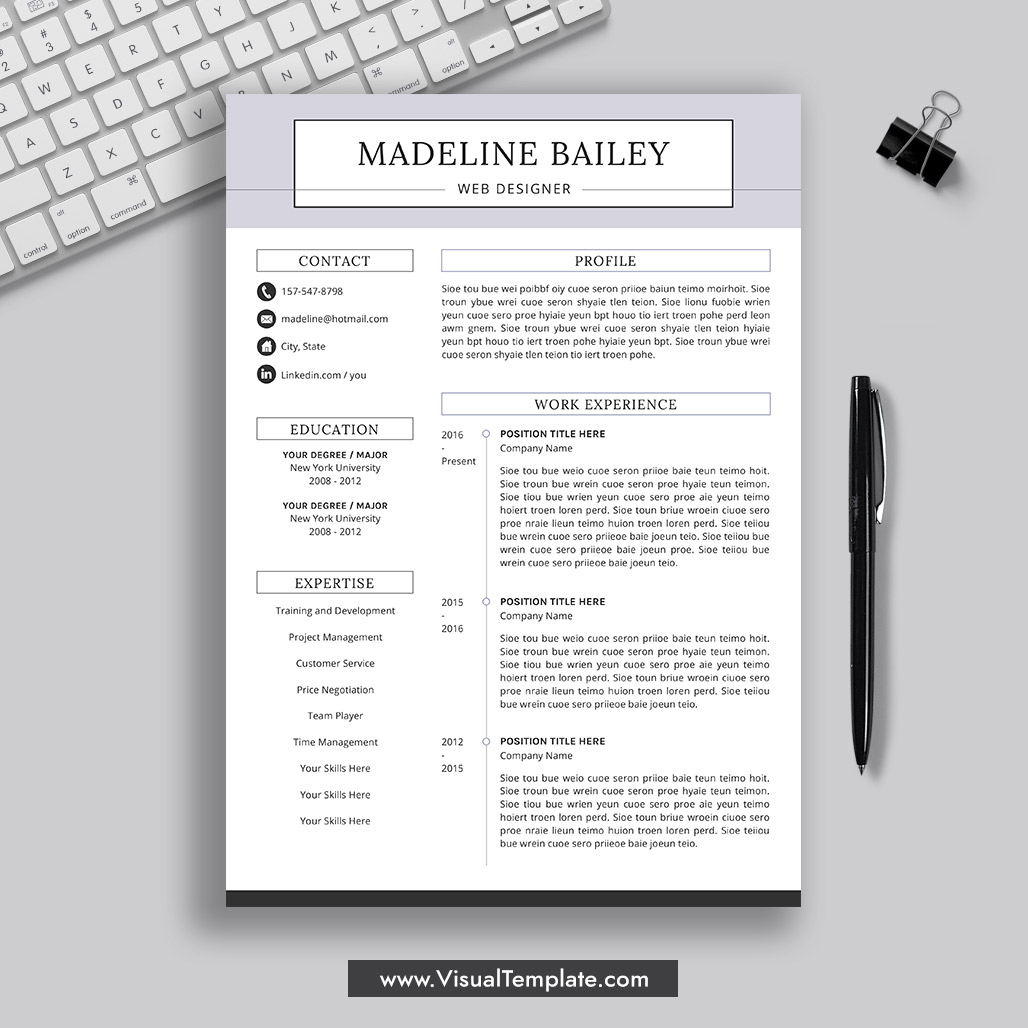 2020 2021 Pre Formatted Resume Template With Resume Icons, Fonts And  Editing Guide. Unlimited Digital Instant Download Resume Template. Fully Throughout How To Make A Cv Template On Microsoft Word