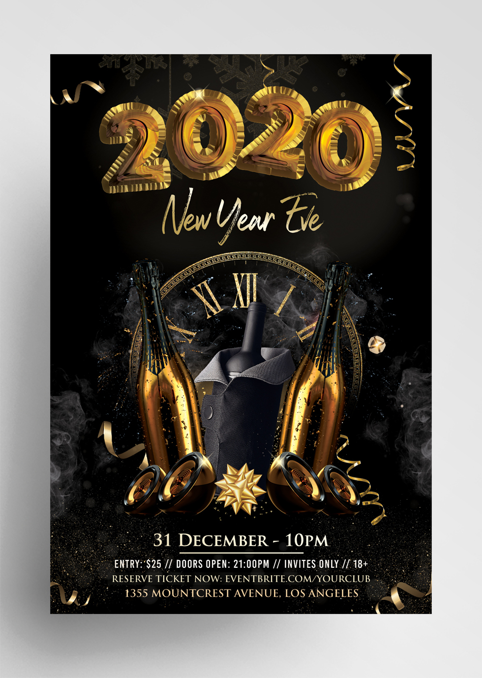 2020 New Year Eve Psd Flyer Template Vol4 Throughout New Years Eve Flyer Template