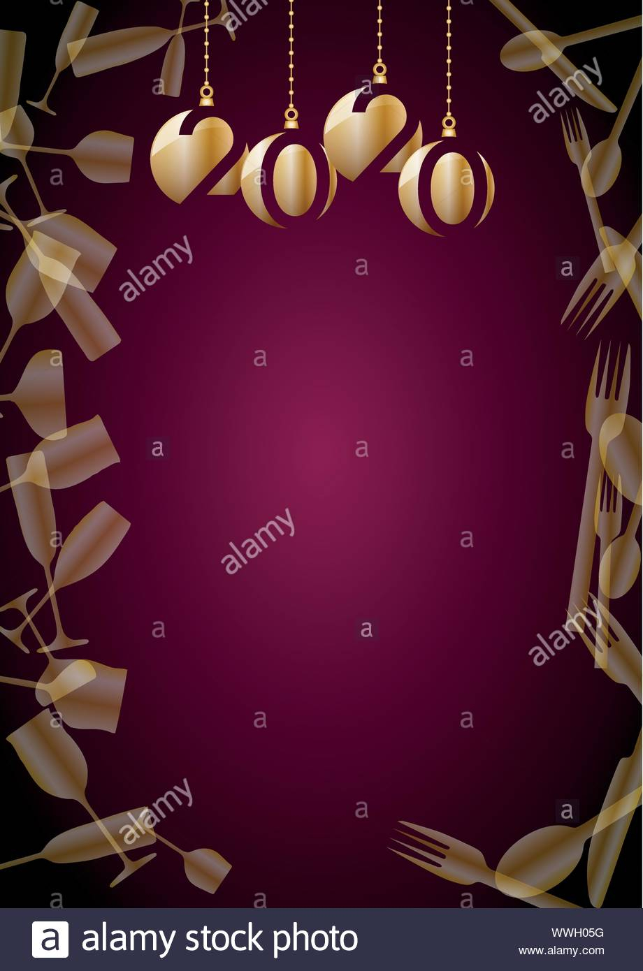 2020, New Year's Eve Dinner, Template For Poster, Cover And Regarding New Years Eve Menu Template