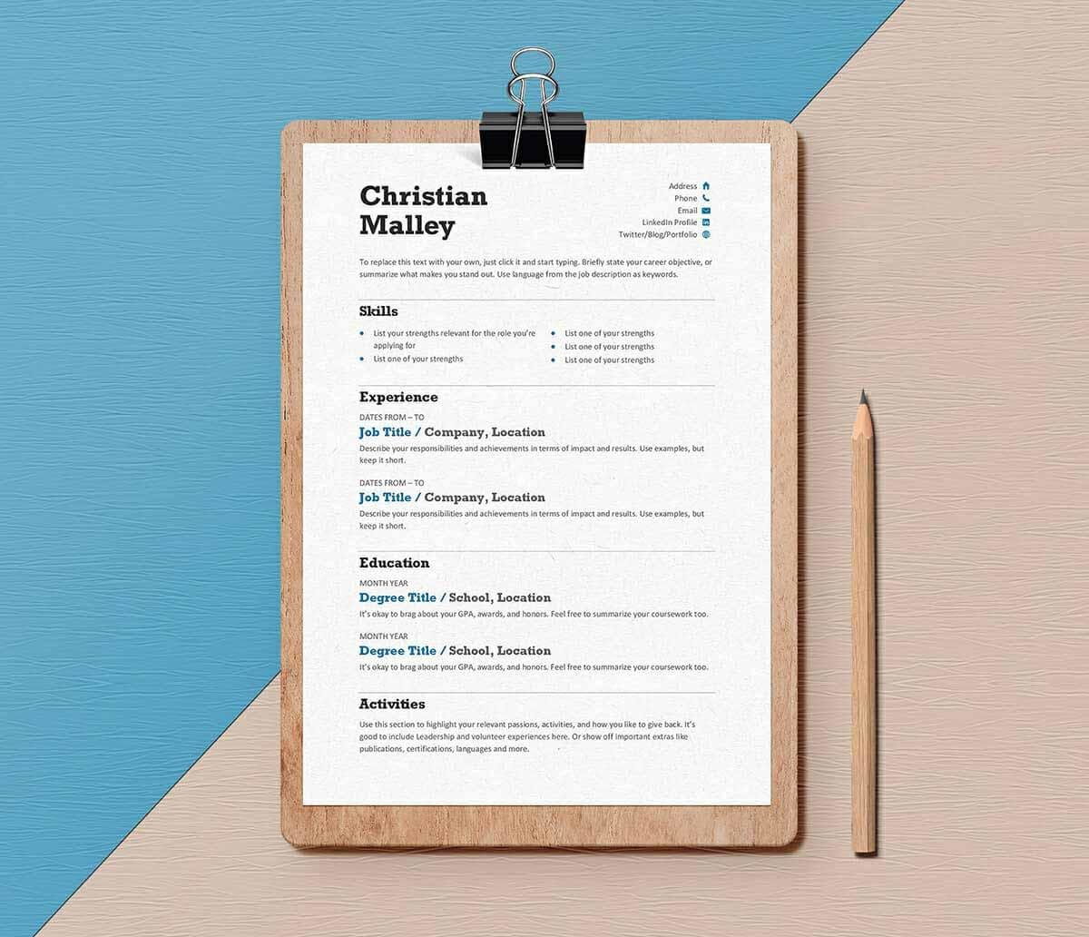 25 Resume Templates For Microsoft Word [Free Download] Within How To Get A Resume Template On Word
