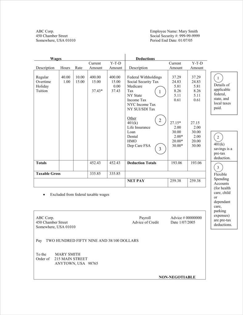 27+ Free Pay Stub Templates – Pdf, Doc, Xls Format Download Throughout Independent Contractor Pay Stub Template