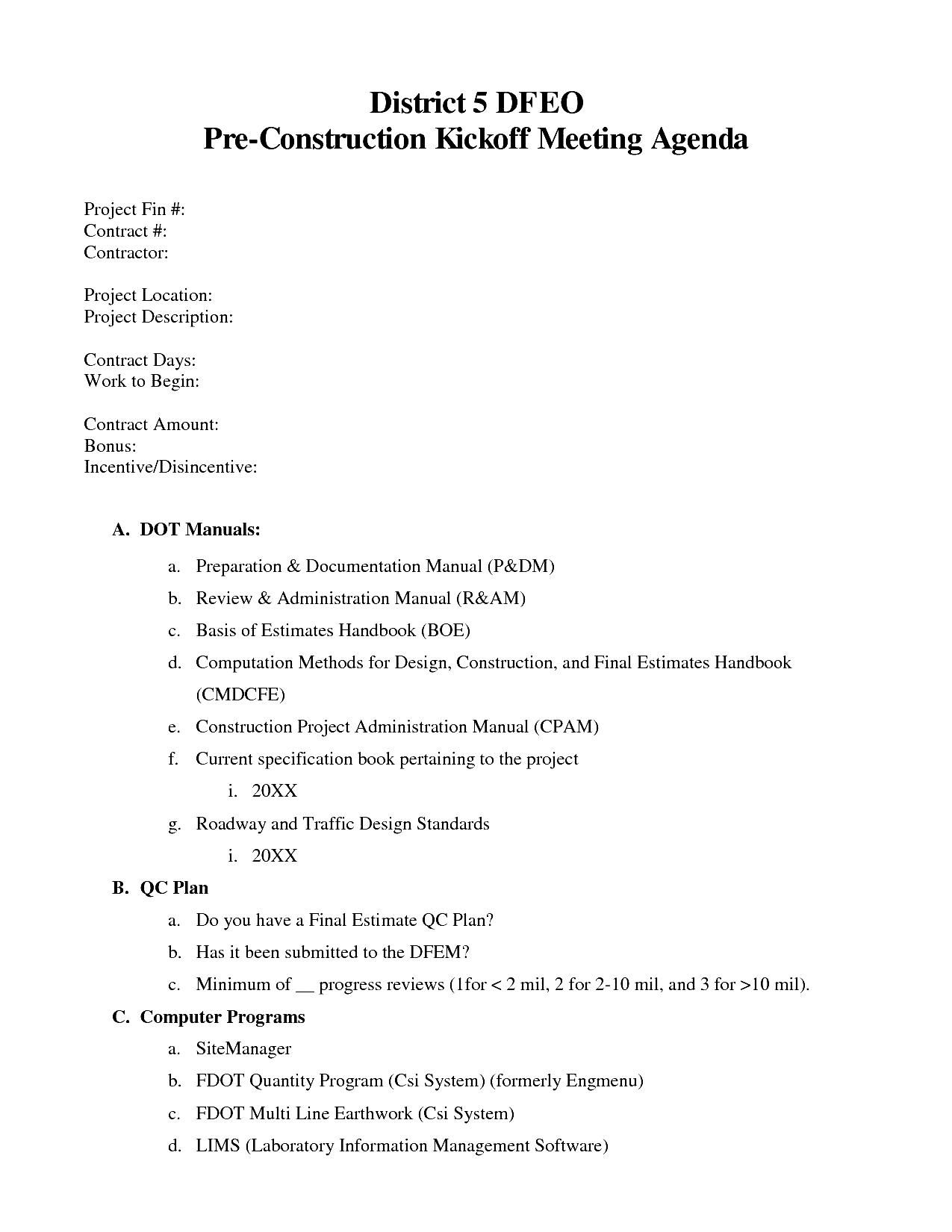 27 Images Of Construction Closeout Meeting Agenda Template In Meeting Agenda Template Word 2010