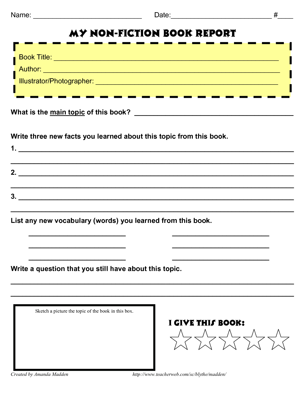 28+ [ Historical Fiction Book Report Form ] | Book Report Throughout Middle School Book Report Template
