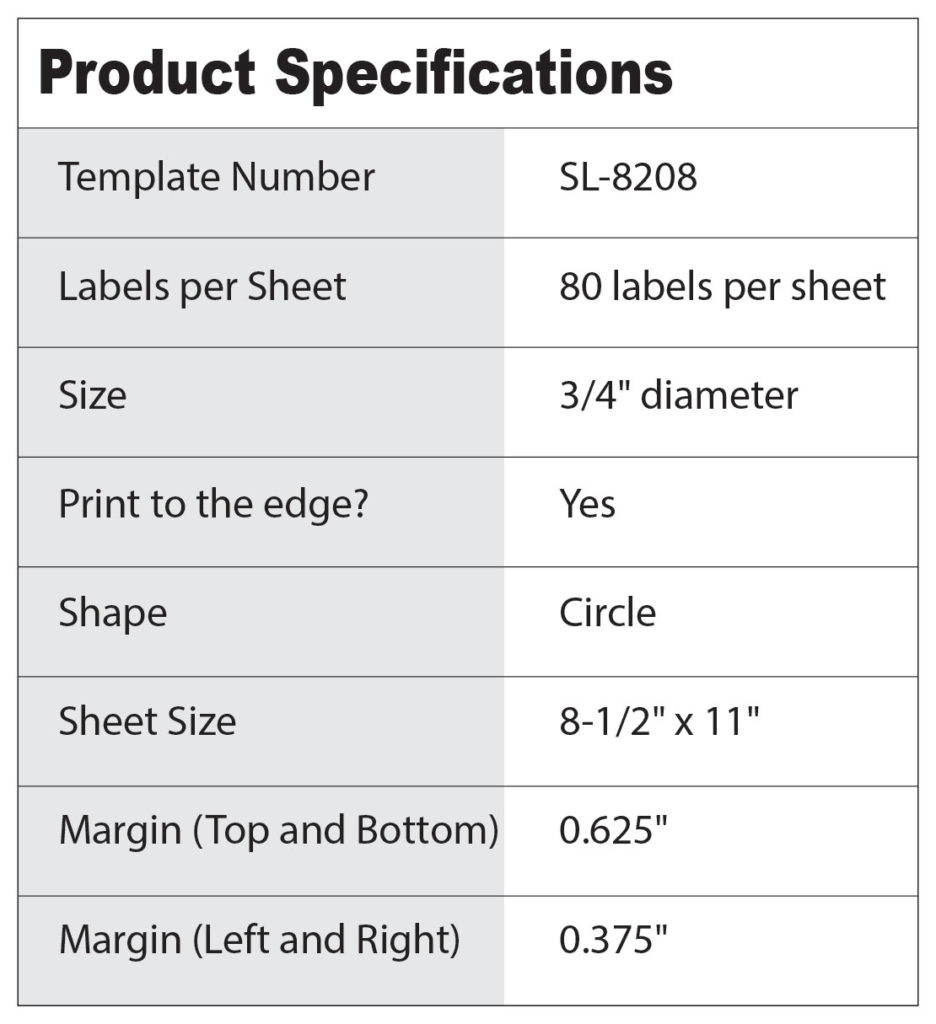 3/4″ Round Labels  80 Labels Per Sheet – Shannza Pertaining To Label Template 80 Per Sheet
