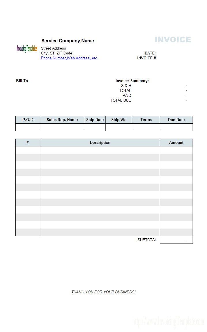 3 Column Invoice Templates With Regard To Microsoft Office Word Invoice Template