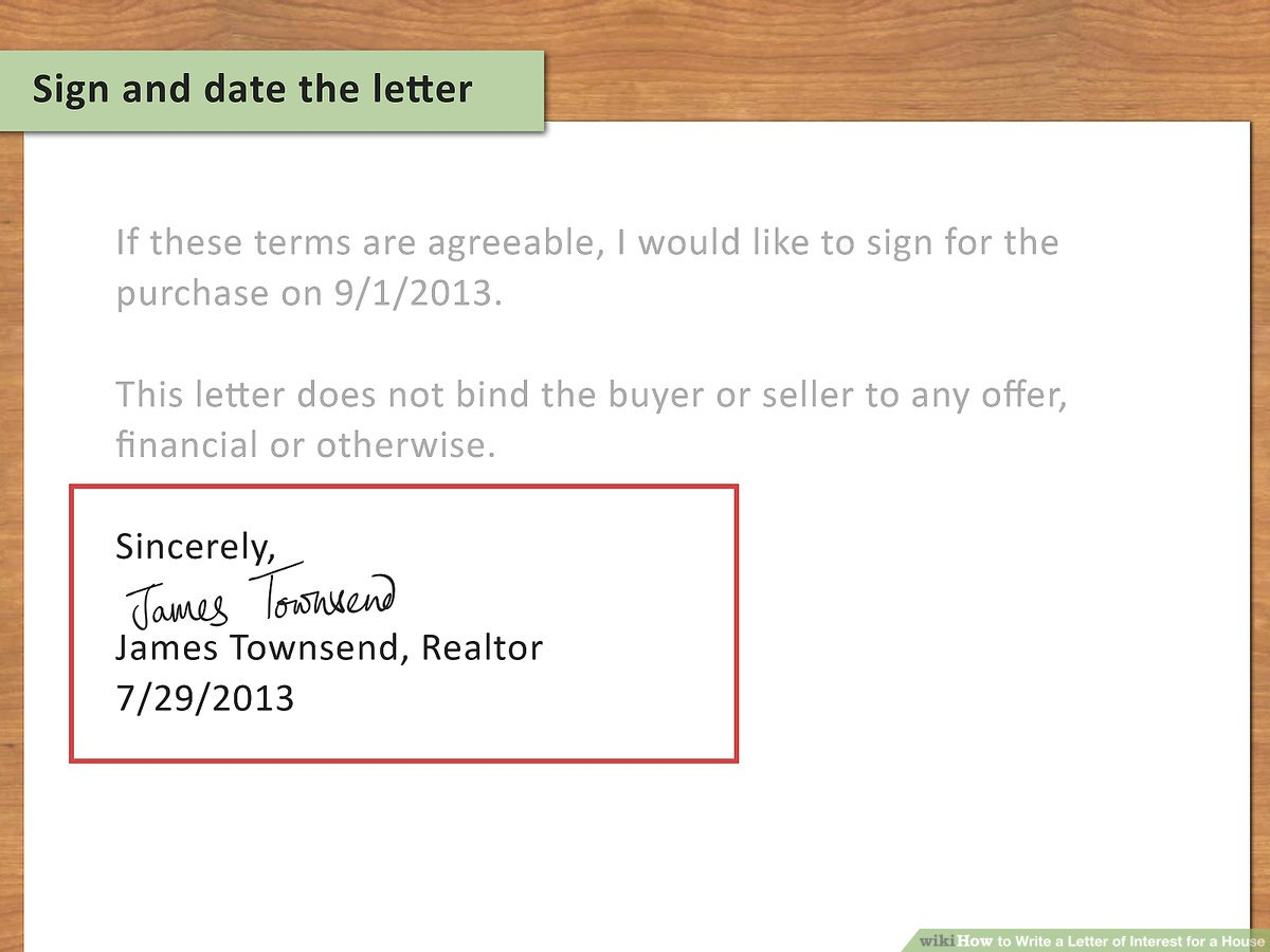 3 Ways To Write A Letter Of Interest For A House – Wikihow With Regard To Home Offer Letter Template
