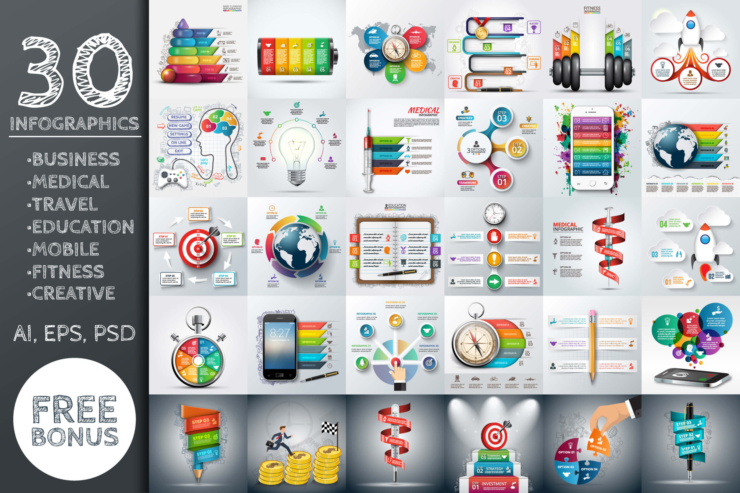 30+ Best Infographic Templates For Illustrator - Top Digital In Illustrator Infographic Template