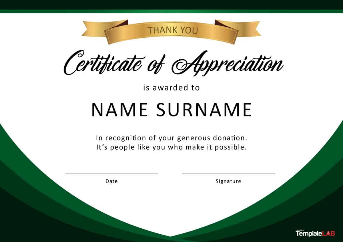 30 Free Certificate Of Appreciation Templates And Letters Inside Gratitude Certificate Template