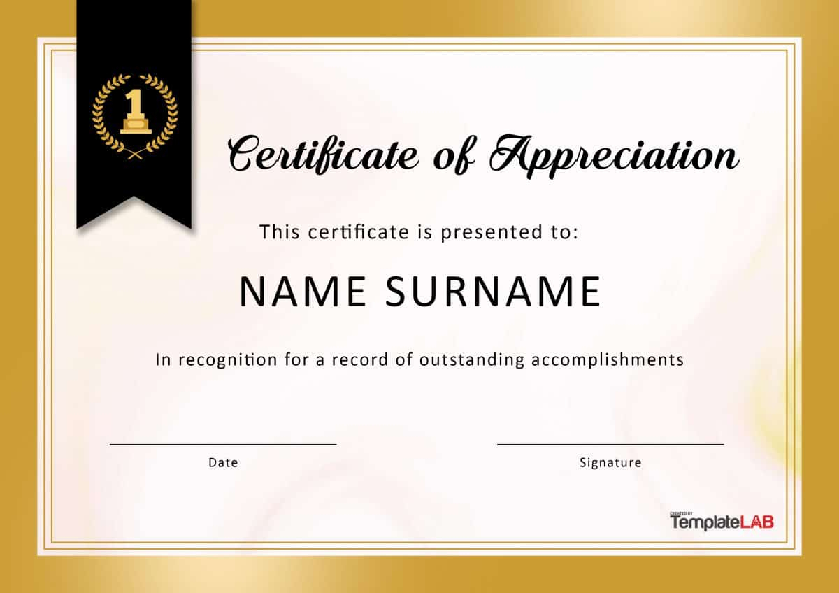 30 Free Certificate Of Appreciation Templates And Letters Intended For Long Service Certificate Template Sample