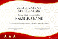 30 Free Certificate Of Appreciation Templates And Letters within Long Service Certificate Template Sample