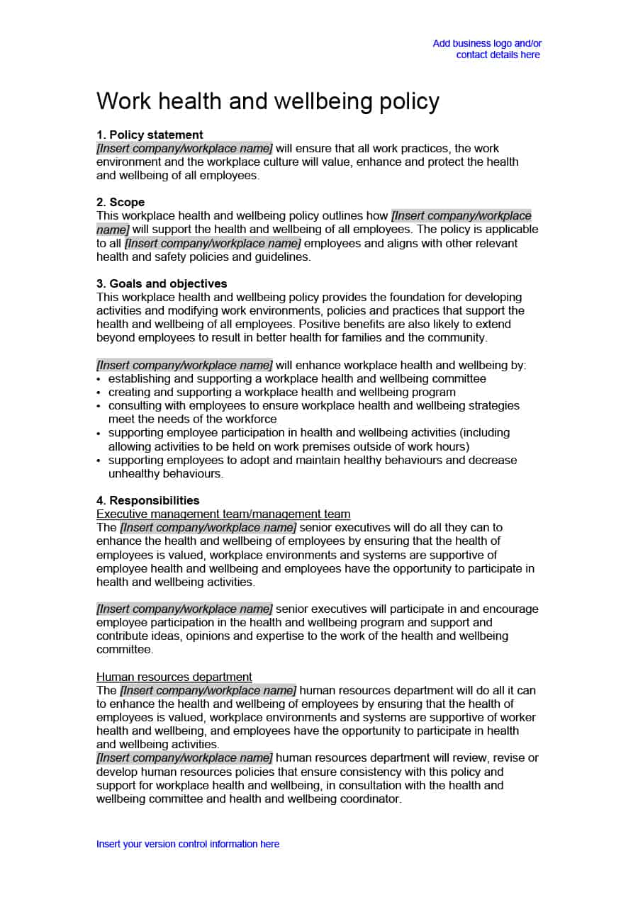 30 Professional Policy Proposal Templates [& Examples] ᐅ Intended For Health And Safety Policy Template For Small Business
