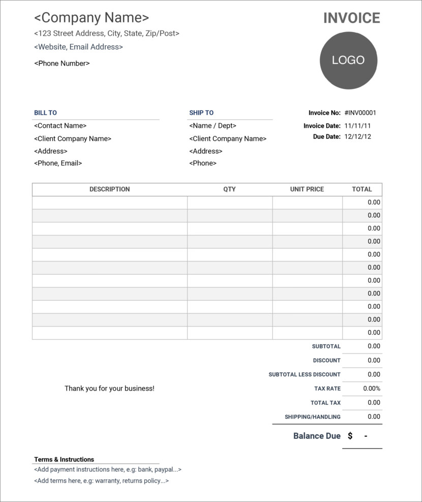 32 Free Invoice Templates In Microsoft Excel And Docx Formats Within Invoice Template Excel 2013
