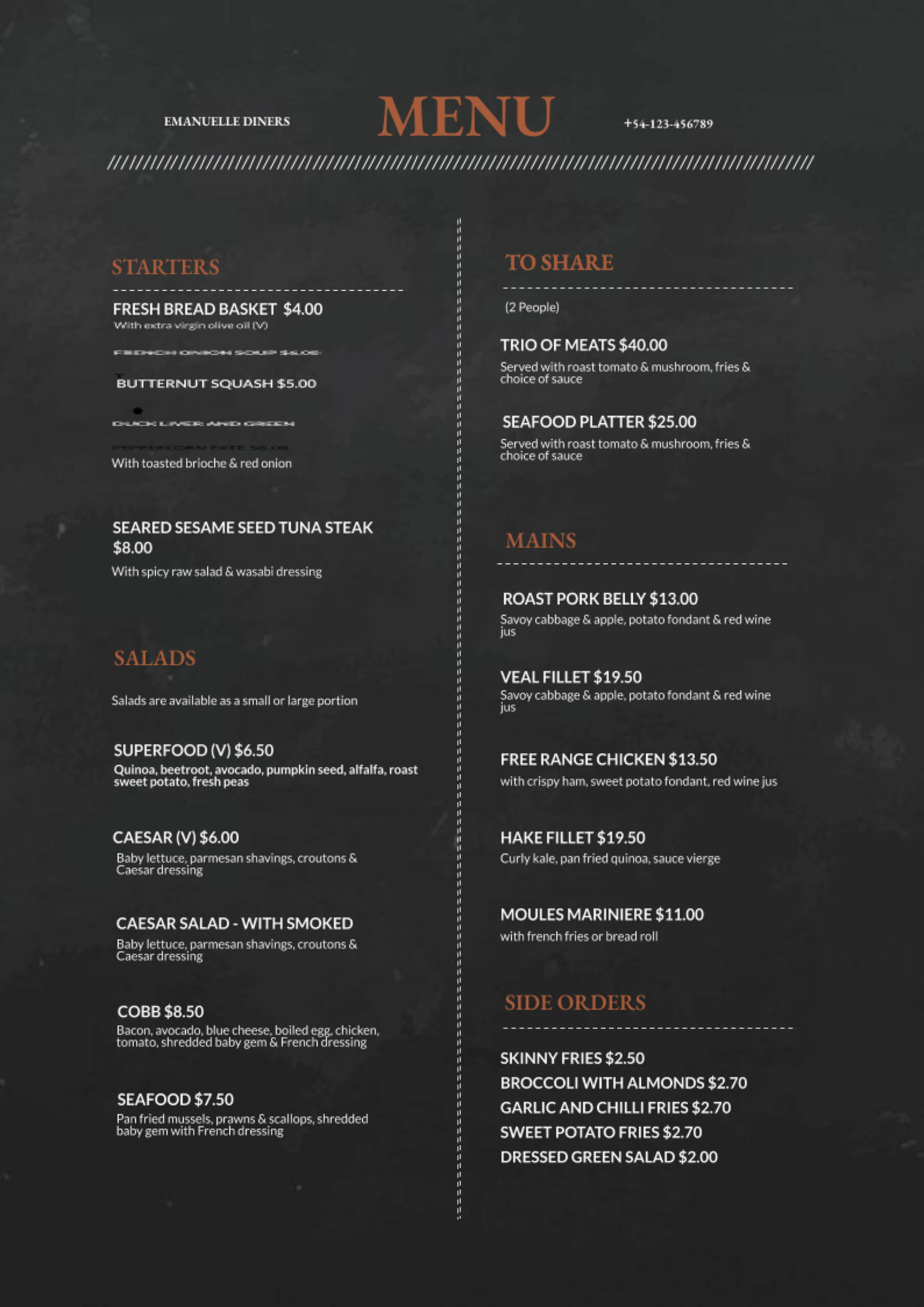 32 Free Simple Menu Templates For Restaurants, Cafes, And With Menu Template Google Docs