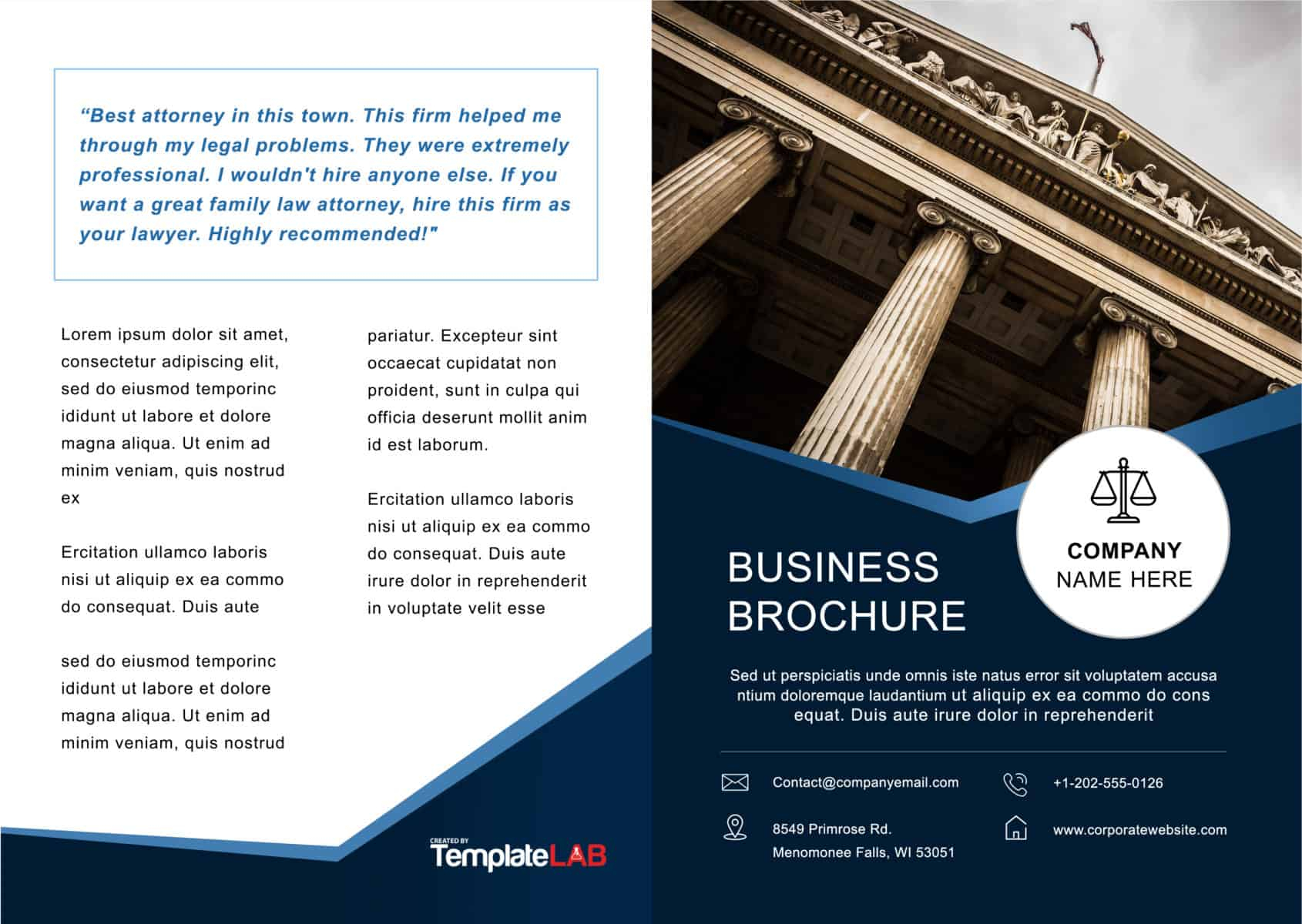33 Free Brochure Templates (Word + Pdf) ᐅ Template Lab With Half Page Brochure Template