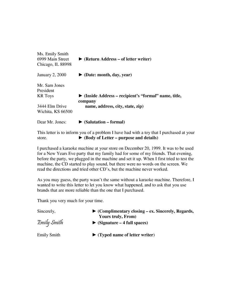 35 Formal / Business Letter Format Templates & Examples ᐅ With How To Write A Formal Business Letter Template
