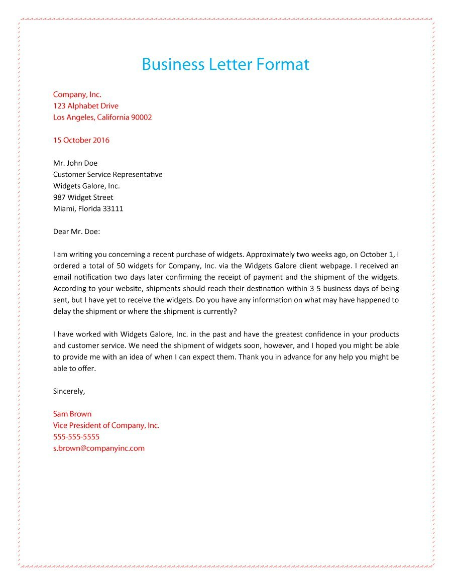 35 Formal / Business Letter Format Templates & Examples ᐅ Within How To Write A Formal Business Letter Template