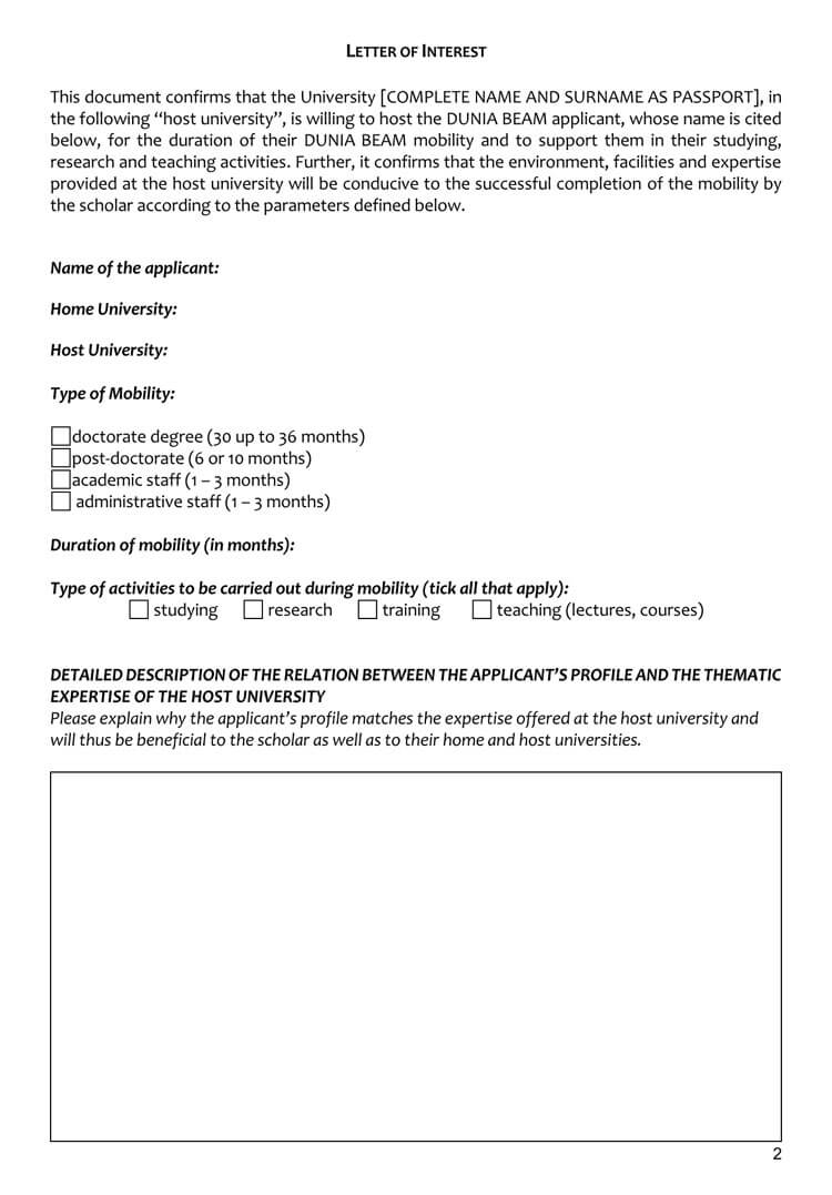 38+ Letter Of Interest Samples & Examples (Writing Guidelines) Intended For Letter Of Interest Template Microsoft Word