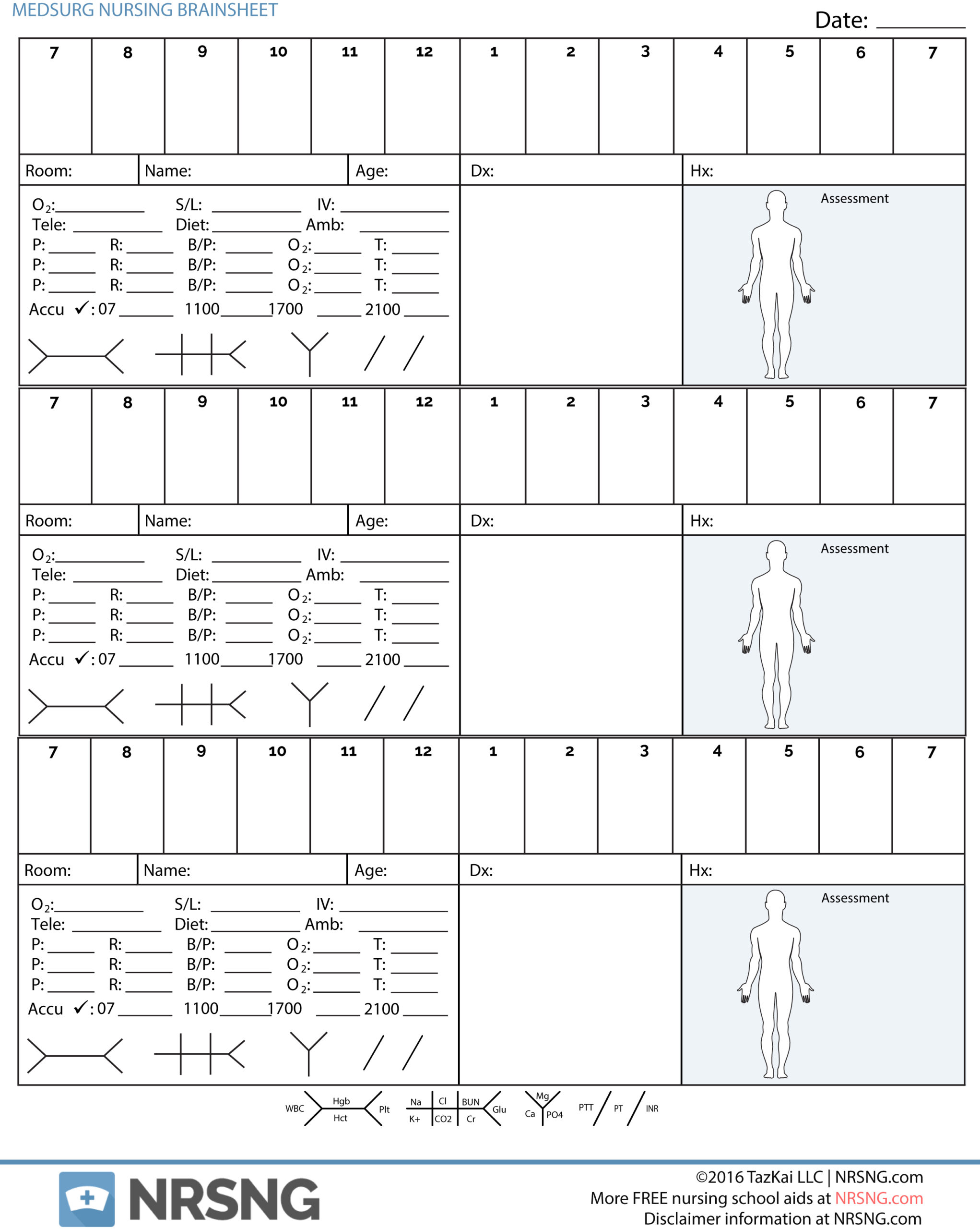 4 Patient Nursing Report Sheet (25 Sheet Pack) | Nrsng In Nurse Report Sheet Templates