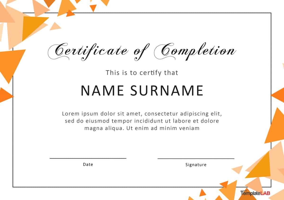 40 Fantastic Certificate Of Completion Templates [Word In Microsoft Word Certificate Templates